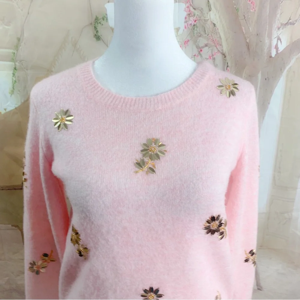 Lilly Pulitzer Kalaya Sequin Floral Sweater - Picture 3 of 11